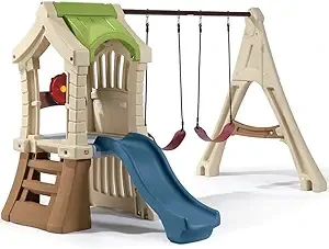 Step2 play up gym set for kids, outdoor swing set, backyard slide, swings, playhouse, & crawl space, two tier, easy set up, toddlers ages 3-6 years old Step2 play up gym set for kids, outdoor swing set, backyard slide, swings, playhouse, & crawl space, two tier, easy set up, toddlers ages 3-6 years old