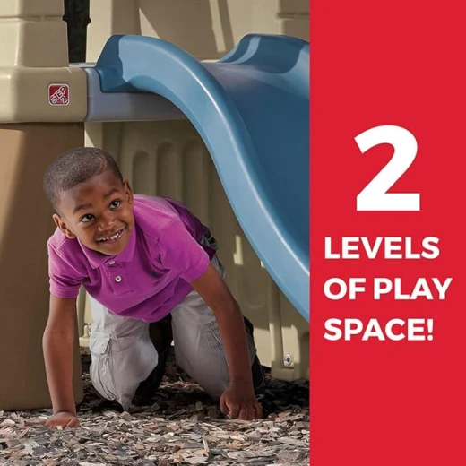 Step2 play up gym set for kids, outdoor swing set, backyard slide, swings, playhouse, & crawl space, two tier, easy set up, toddlers ages 3-6 years old - Step2 - Image 3