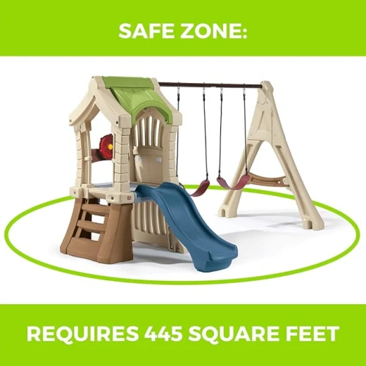 Step2 play up gym set for kids, outdoor swing set, backyard slide, swings, playhouse, & crawl space, two tier, easy set up, toddlers ages 3-6 years old - Step2 - Image 4