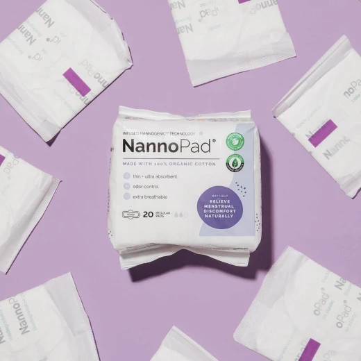 NannoPad Organic Cotton Pads with Wings - 20 Count Regular Feminine Hygiene NannoPad Organic Cotton Pads with Wings - 20 Count Regular Feminine Hygiene