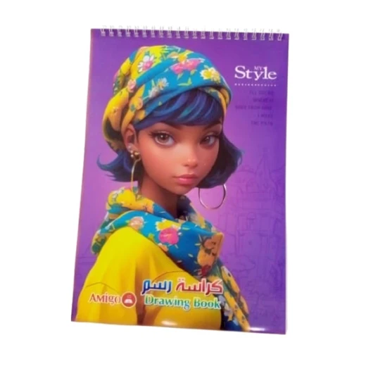 Amigo 60-page spiral drawing notebook for kids (boys & girls) with attractive cartoon character designs, high quality, perfect for drawing and creativity - Amigo - Image 2
