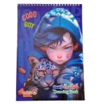 Amigo 60-page spiral drawing notebook for kids (boys & girls) with attractive cartoon character designs, high quality, perfect for drawing and creativity - Amigo