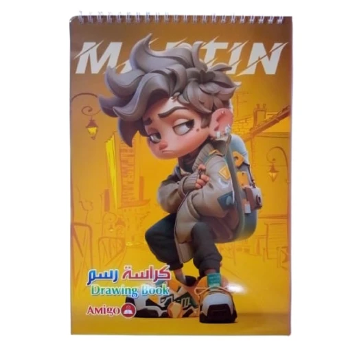 Amigo 60-page spiral drawing notebook for kids (boys & girls) with attractive cartoon character designs, high quality, perfect for drawing and creativity - Amigo - Image 2