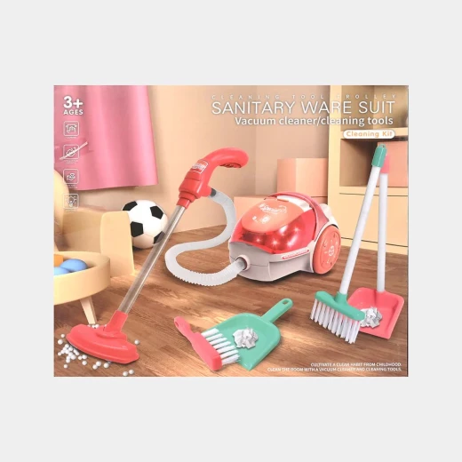 Amigo Kids’ battery-operated vacuum cleaner playset with 6 cleaning accessories Amigo Kids’ battery-operated vacuum cleaner playset with 6 cleaning accessories