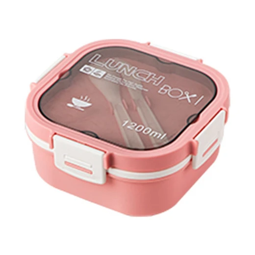 1700ml Leakproof Divided Lunch Box with Cutlery – Food Container for School & Work - Amigo - Image 3
