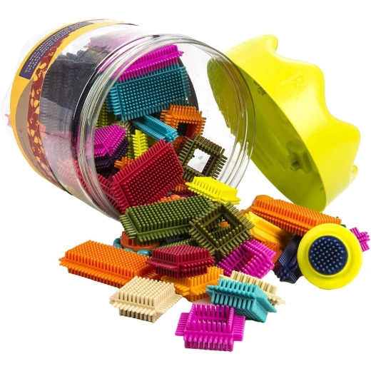 B. Toys, Bristle Block Stackadoos Interlocking Building Blocks 68 Pieces Soft Sensory Construction Toy Kids STEM Learning Motor Skills Creative Play Age 2+ - B. toys - Image 5