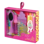 Our Generation, Let’s Hear It For The Curl Hair Salon Styling Set for Kids Ages 3+ 18" Doll Accessories 14 Piece Hairbrush Curlers Bobby Pins - Our Generation