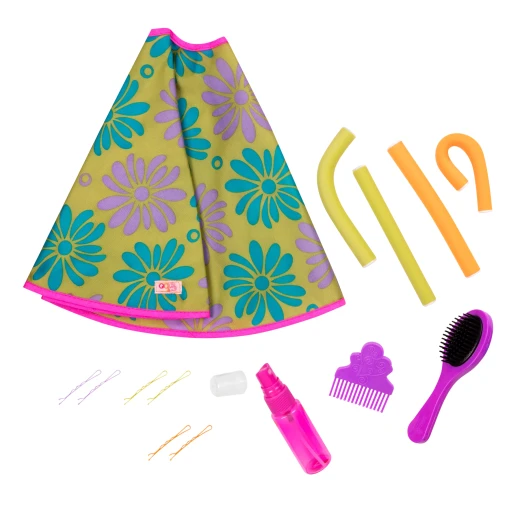 Our Generation, Let’s Hear It For The Curl Hair Salon Styling Set for Kids Ages 3+ 18" Doll Accessories 14 Piece Hairbrush Curlers Bobby Pins - Our Generation - Image 3