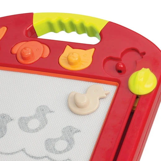 B. Toys, Magnetic Drawing Board Toulouse LapTrec Portable Sketch Pad Magnetic Pen Animal Stamps Eraser Knob Travel Toy For Toddlers 18 Months Plus Creative Learning Fine Motor Skills Development - B. toys - Image 2