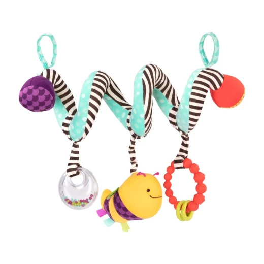B. Toys, Wiggle Wrap Sensory Wrap Around Toy For Newborns With Hanging Bee Rattles Teething Ring Adjustable Stroller Crib And Car Seat Activity Toy Infant Sensory Play - B. toys - Image 3
