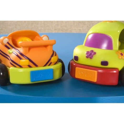 B. Toys, Wheeee ls Pull Back Toy Cars Set Of 4 Soft Motorized Vehicles With Sounds Sensory Textures Rounded Edges No Batteries Needed Toddler Toy For Kids 1 Year Plus Active Motor Skills Play - B. toys - Image 5