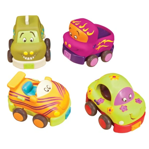 B. Toys, Wheeee ls Pull Back Toy Cars Set Of 4 Soft Motorized Vehicles With Sounds Sensory Textures Rounded Edges No Batteries Needed Toddler Toy For Kids 1 Year Plus Active Motor Skills Play - B. toys - Image 6