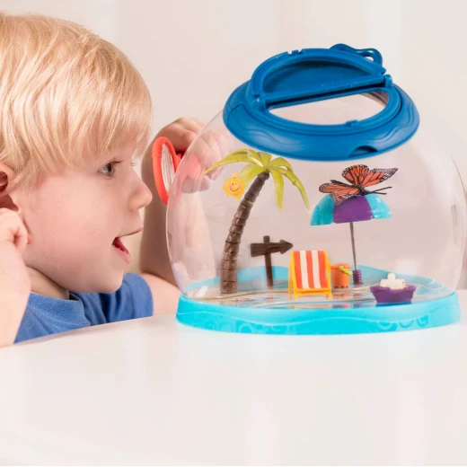 B. Toys, Tiki Retreat Bug House With Magnifier Kids Insect Catcher Toy Tweezers Transparent Dome Nature Exploration Outdoor Play Age 4+ - B. toys - Image 3