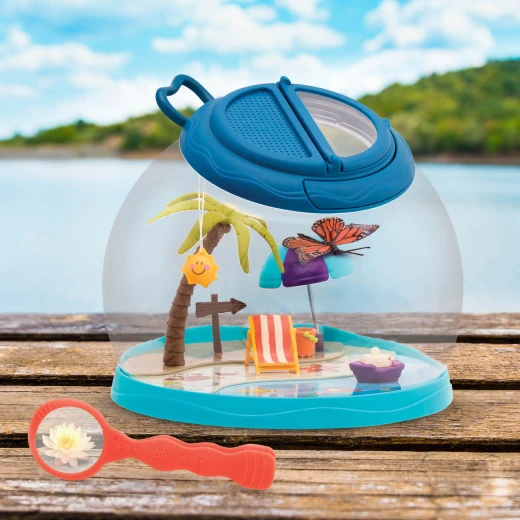 B. Toys, Tiki Retreat Bug House With Magnifier Kids Insect Catcher Toy Tweezers Transparent Dome Nature Exploration Outdoor Play Age 4+ - B. toys - Image 5