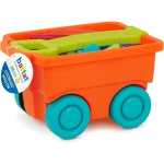 Battat, Locbloc Wagon 55-Piece Building Block Set for Toddlers Ages 18 Months and Up with Pull-Along Wagon Foldable Handle 54 Colorful Chunky Blocks Storage Portability Fine Motor Skill Development and Creative Construction Play - Battat