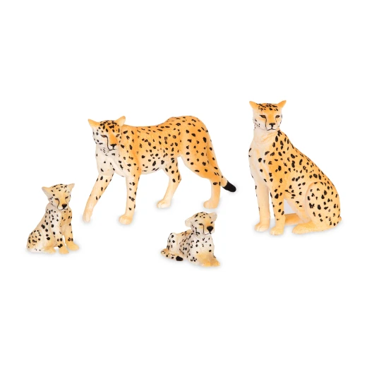 TERRA, Cheetah Family Toy Set Realistic Cheetah Figures 2 Adult Cheetahs and 2 Cubs Fast African Savanna Wildlife Playset Educational Durable Plastic Animals for Kids Age 3 and Up - Terra - Image 13