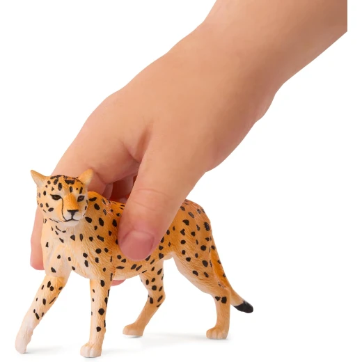 TERRA, Cheetah Family Toy Set Realistic Cheetah Figures 2 Adult Cheetahs and 2 Cubs Fast African Savanna Wildlife Playset Educational Durable Plastic Animals for Kids Age 3 and Up - Terra - Image 3