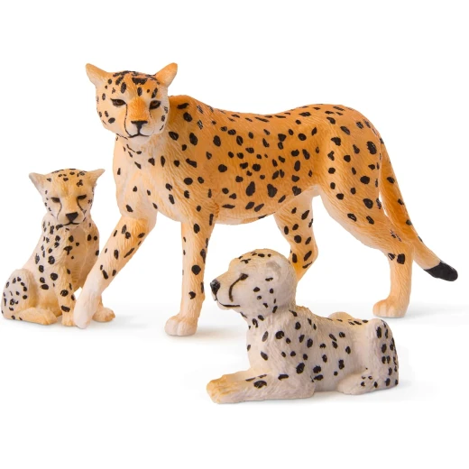 TERRA, Cheetah Family Toy Set Realistic Cheetah Figures 2 Adult Cheetahs and 2 Cubs Fast African Savanna Wildlife Playset Educational Durable Plastic Animals for Kids Age 3 and Up - Terra - Image 9