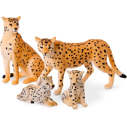 TERRA, Cheetah Family Toy Set Realistic Cheetah Figures 2 Adult Cheetahs and 2 Cubs Fast African Savanna Wildlife Playset Educational Durable Plastic Animals for Kids Age 3 and Up - Terra - Image 11
