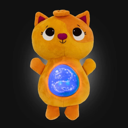 B. Toys, Musical Plush Cat Twinkle Tummies for Babies 6 Months and Up with 6 Soothing Lullabies Light-Up Belly Night Light Bedtime Comfort Toy - B. toys - Image 6