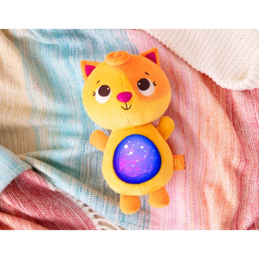 B. Toys, Musical Plush Cat Twinkle Tummies for Babies 6 Months and Up with 6 Soothing Lullabies Light-Up Belly Night Light Bedtime Comfort Toy - B. toys - Image 7