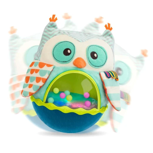 B. Toys, Owl Be Back Roly Poly Sensory Toy With Lights Music And Wobble Motion For Babies 6 Months Plus Early Development Interactive Learning Toy - B. toys - Image 2