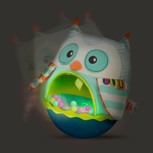 B. Toys, Owl Be Back Roly Poly Sensory Toy With Lights Music And Wobble Motion For Babies 6 Months Plus Early Development Interactive Learning Toy - B. toys - Image 4