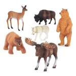 Terra, North American Animals Assortment 6-pc Hand-Painted Durable Plastic Figurines for Kids Ages 3+ Wildlife Educational Toy Set - Terra