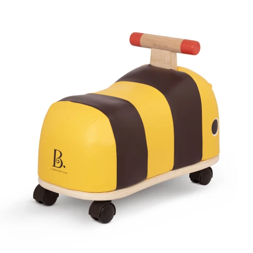 B. Toys, Wooden Bee Ride-On Boom Buggy for Toddlers 18 Months and Up with 360 Degree Rotating Wheels Handy Handle and Comfy Seat Active Play - B. toys - Image 3