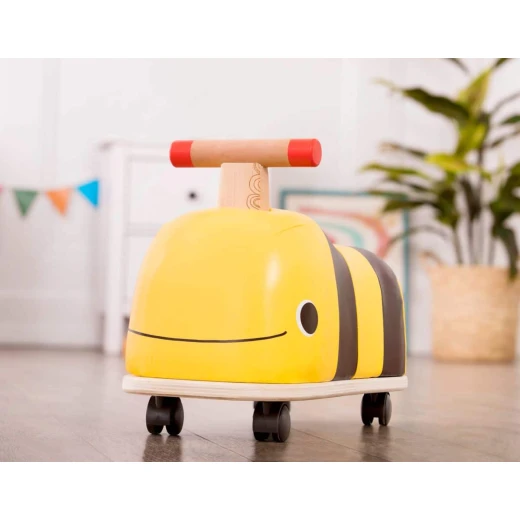 B. Toys, Wooden Bee Ride-On Boom Buggy for Toddlers 18 Months and Up with 360 Degree Rotating Wheels Handy Handle and Comfy Seat Active Play - B. toys - Image 5
