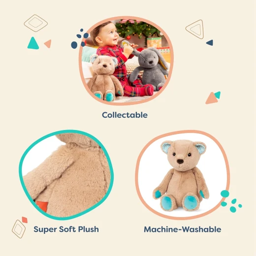 B. Toys, Happyhues Cara Mellow Bear Plush Soft Teddy Bear 12 Inch Baby Toy Cuddly Stuffed Animal Machine Washable Safe Newborn Gift Comfort Toy - B. toys - Image 3
