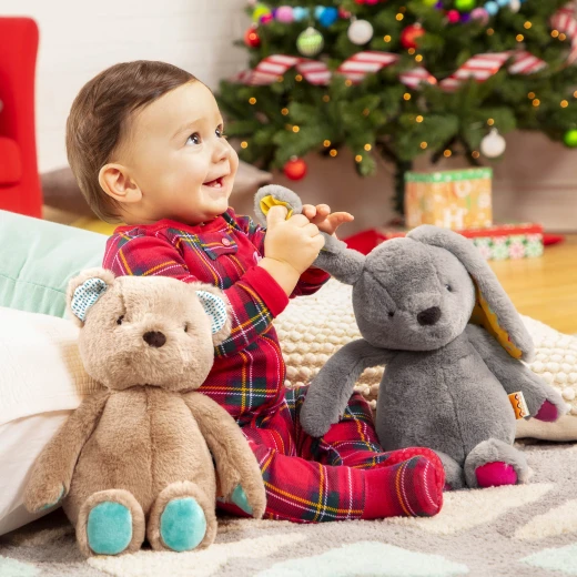 B. Toys, Happyhues Cara Mellow Bear Plush Soft Teddy Bear 12 Inch Baby Toy Cuddly Stuffed Animal Machine Washable Safe Newborn Gift Comfort Toy - B. toys - Image 5