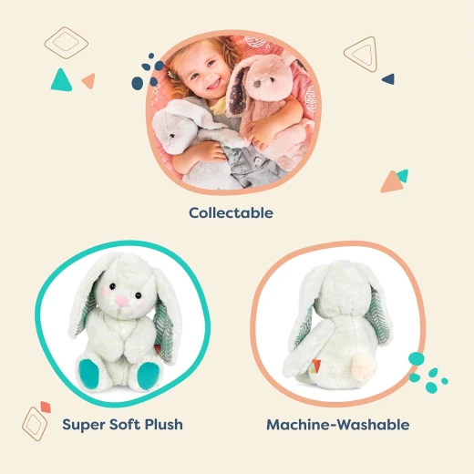 B. Toys, Happyhues Peppy Mint Bunny Plush Soft Stuffed Rabbit 12 Inch Baby Toy Cuddly Animal Machine Washable Safe Newborn Gift Comfort Toy Single Item - B. toys - Image 3