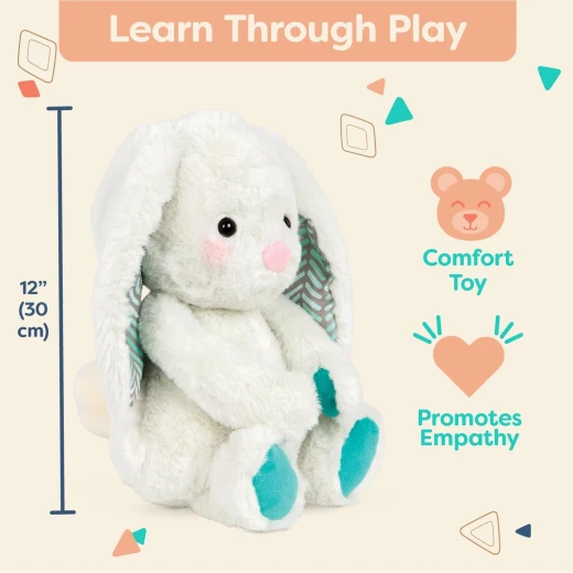 B. Toys, Happyhues Peppy Mint Bunny Plush Soft Stuffed Rabbit 12 Inch Baby Toy Cuddly Animal Machine Washable Safe Newborn Gift Comfort Toy Single Item - B. toys - Image 5