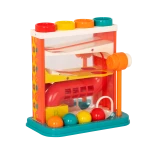 B. Toys, Whacky Ball Red Pound A Ball Toy With Rolling Balls Hammer Spinning Wheel And Interactive Cause And Effect Activity For Toddlers 1 Year Plus - B. toys