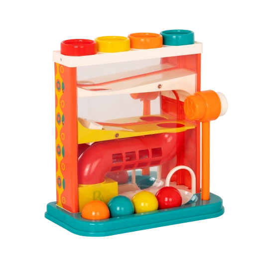 B. Toys, Whacky Ball Red Pound A Ball Toy With Rolling Balls Hammer Spinning Wheel And Interactive Cause And Effect Activity For Toddlers 1 Year Plus B. Toys, Whacky Ball Red Pound A Ball Toy With Rolling Balls Hammer Spinning Wheel And Interactive Cause And Effect Activity For Toddlers 1 Year Plus