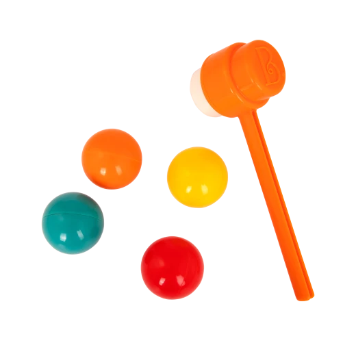 B. Toys, Whacky Ball Red Pound A Ball Toy With Rolling Balls Hammer Spinning Wheel And Interactive Cause And Effect Activity For Toddlers 1 Year Plus - B. toys - Image 4