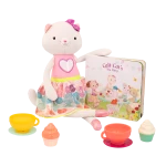 B. Toys, Tippy Toes Cali Cat Tea Party Playset With Plush Cat Doll Board Book Tea Cups Cupcakes And Pretend Play Accessories For Kids 2 Years Plus - B. toys