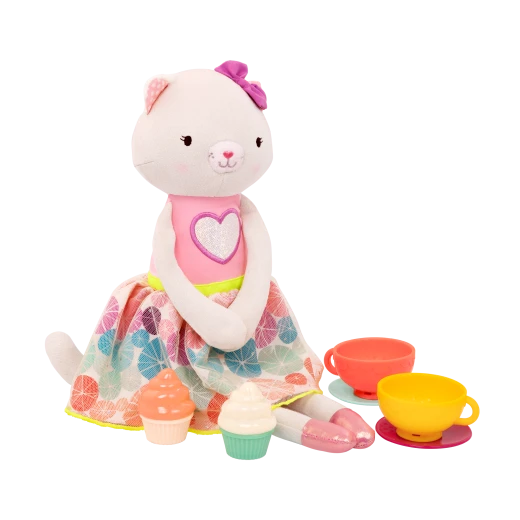 B. Toys, Tippy Toes Cali Cat Tea Party Playset With Plush Cat Doll Board Book Tea Cups Cupcakes And Pretend Play Accessories For Kids 2 Years Plus - B. toys - Image 5