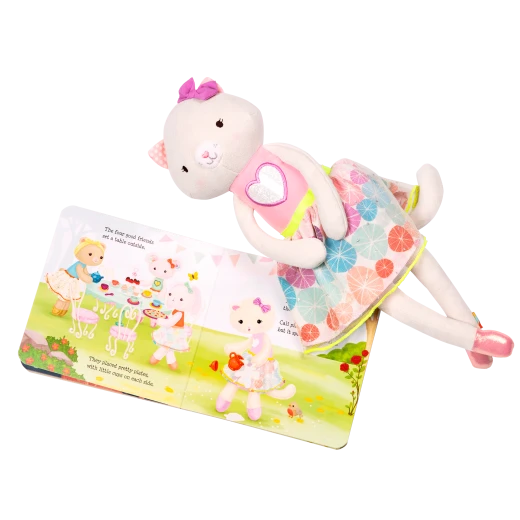 B. Toys, Tippy Toes Cali Cat Tea Party Playset With Plush Cat Doll Board Book Tea Cups Cupcakes And Pretend Play Accessories For Kids 2 Years Plus - B. toys - Image 6