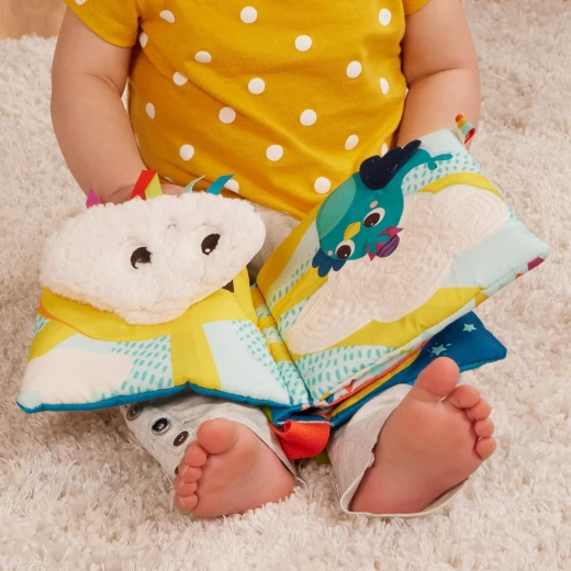 كتاب قماشي حسي للأطفال الرضع مع أنشطة تفاعلية وخامات ناعمة وميزات لعب الغميضة ومشبك للتثبيت أثناء التنقل لتطوير المهارات الحسية والحركية للأطفال 6 أشهر فما فوق من بي تويز - بي. تويز - Image 3
