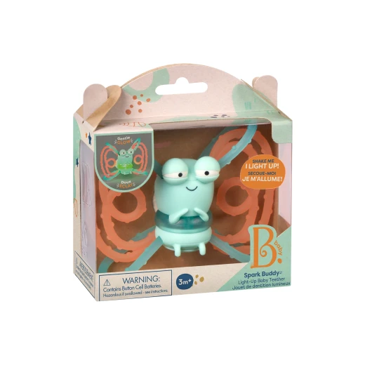 B. Toys, Spark Buddy Glowing Firefly Teether Light Up Baby Toy Textured Loops Sensory Teething Toy For Babies 3 Months Plus Safe Chew Rings With Lights Battery Operated Developmental Toy B. Toys, Spark Buddy Glowing Firefly Teether Light Up Baby Toy Textured Loops Sensory Teething Toy For Babies 3 Months Plus Safe Chew Rings With Lights Battery Operated Developmental Toy