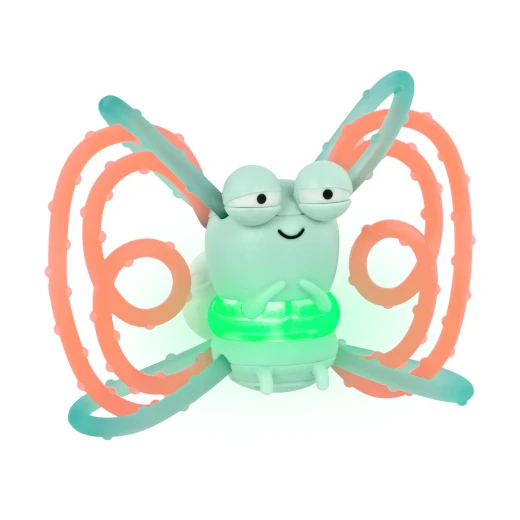 B. Toys, Spark Buddy Glowing Firefly Teether Light Up Baby Toy Textured Loops Sensory Teething Toy For Babies 3 Months Plus Safe Chew Rings With Lights Battery Operated Developmental Toy - B. toys - Image 5