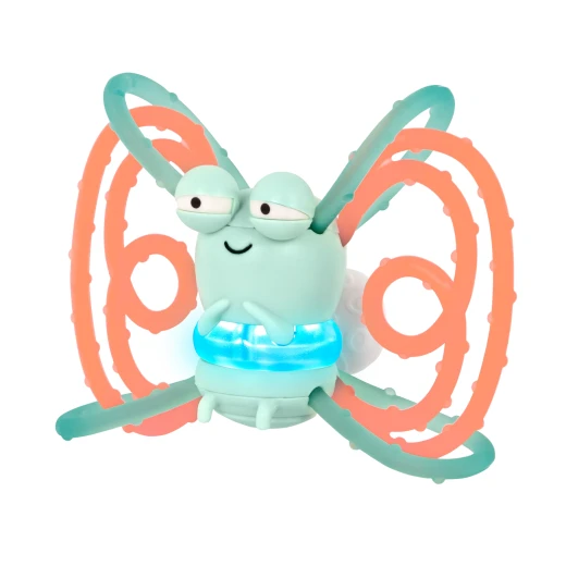 B. Toys, Spark Buddy Glowing Firefly Teether Light Up Baby Toy Textured Loops Sensory Teething Toy For Babies 3 Months Plus Safe Chew Rings With Lights Battery Operated Developmental Toy - B. toys - Image 6