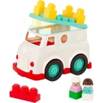 Battat, Locbloc Ambulance 8-Piece Build-On Playset with Toy Ambulance Build Surfaces 2 Figurines 5 Colorful Blocks Compatible with Major Brands Educational Construction Toy for Toddlers Ages 12 Months and Up - Battat