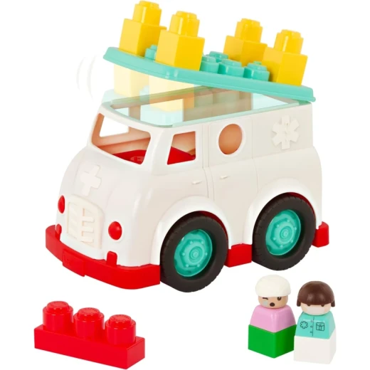 Battat, Locbloc Ambulance 8-Piece Build-On Playset with Toy Ambulance Build Surfaces 2 Figurines 5 Colorful Blocks Compatible with Major Brands Educational Construction Toy for Toddlers Ages 12 Months and Up Battat, Locbloc Ambulance 8-Piece Build-On Playset with Toy Ambulance Build Surfaces 2 Figurines 5 Colorful Blocks Compatible with Major Brands Educational Construction Toy for Toddlers Ages 12 Months and Up