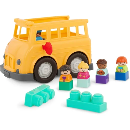 Battat, Locbloc School Bus 8-Piece Construction Playset for Toddlers Ages 12 Months and Up with Build-On Surfaces 5 Figurines 2 Colorful Blocks Compatible with Major Brands Educational Vehicle Toy Creative Role-Play and Imaginative Building Battat, Locbloc School Bus 8-Piece Construction Playset for Toddlers Ages 12 Months and Up with Build-On Surfaces 5 Figurines 2 Colorful Blocks Compatible with Major Brands Educational Vehicle Toy Creative Role-Play and Imaginative Building
