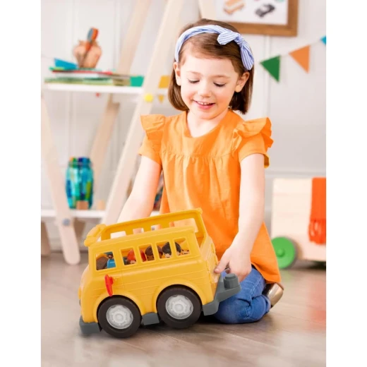 Battat, Locbloc School Bus 8-Piece Construction Playset for Toddlers Ages 12 Months and Up with Build-On Surfaces 5 Figurines 2 Colorful Blocks Compatible with Major Brands Educational Vehicle Toy Creative Role-Play and Imaginative Building - Battat - Image 7