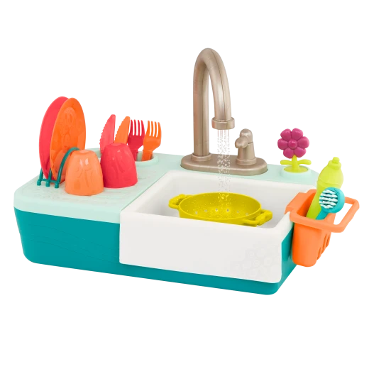 B. Toys, Splash-n-Scrub Sink Kitchen Sink Play Set Running Water Color Changing Dishware Educational Pretend Play Set Kids Age 3 Plus Role Play Water Sink Toy Learning Skills Interactive B. Toys, Splash-n-Scrub Sink Kitchen Sink Play Set Running Water Color Changing Dishware Educational Pretend Play Set Kids Age 3 Plus Role Play Water Sink Toy Learning Skills Interactive