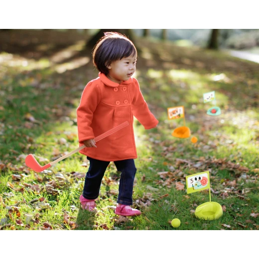 B. Toys, Hole In Fun Kids Golf Set With 15 Pieces Wooden Clubs Balls Putting Cups Numbered Flags And Storage Bag Outdoor Indoor Sports Toy For Kids 3 Years Plus - B. toys - Image 3